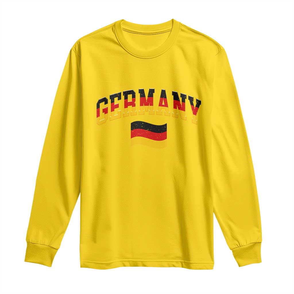 Vintage Germany Flag Long Sleeve Shirt Black Red Gold German Heritage Gift