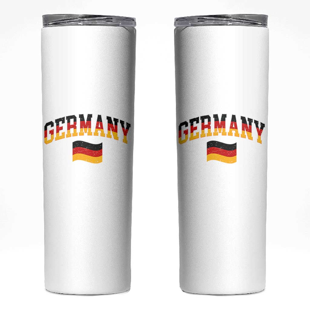 Vintage Germany Flag Skinny Tumbler Black Red Gold German Heritage Gift