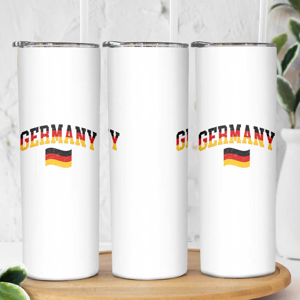 Vintage Germany Flag Skinny Tumbler Black Red Gold German Heritage Gift