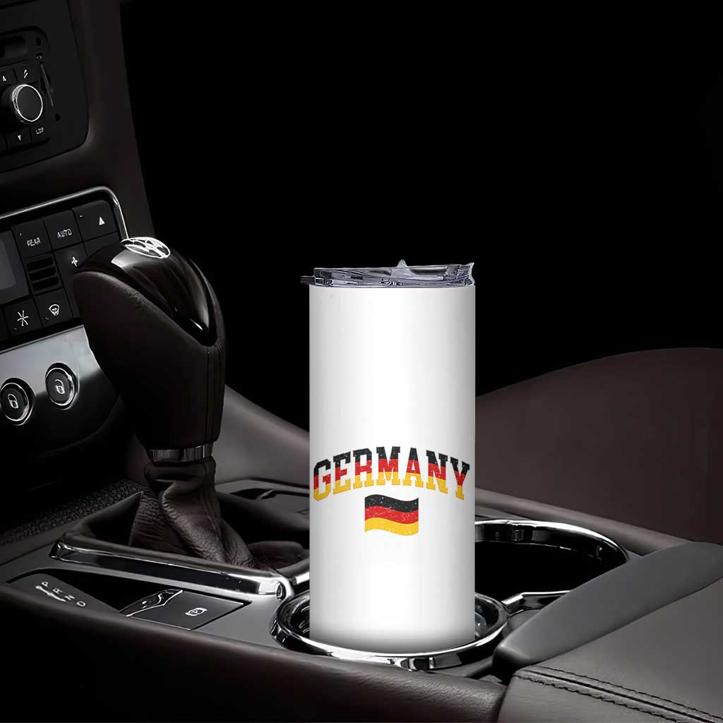 Vintage Germany Flag Skinny Tumbler Black Red Gold German Heritage Gift