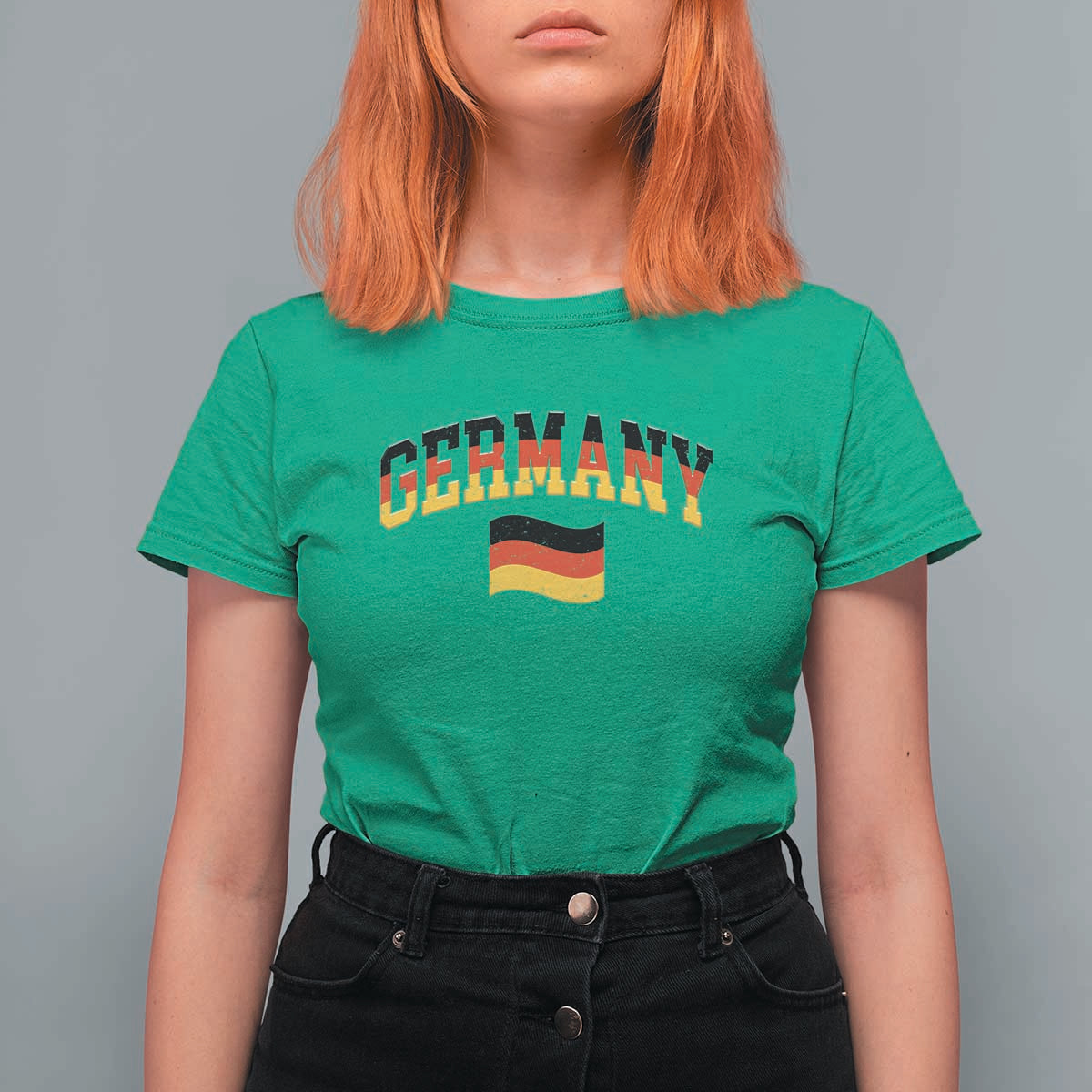 Vintage Germany Flag T Shirt For Women Black Red Gold German Heritage Gift