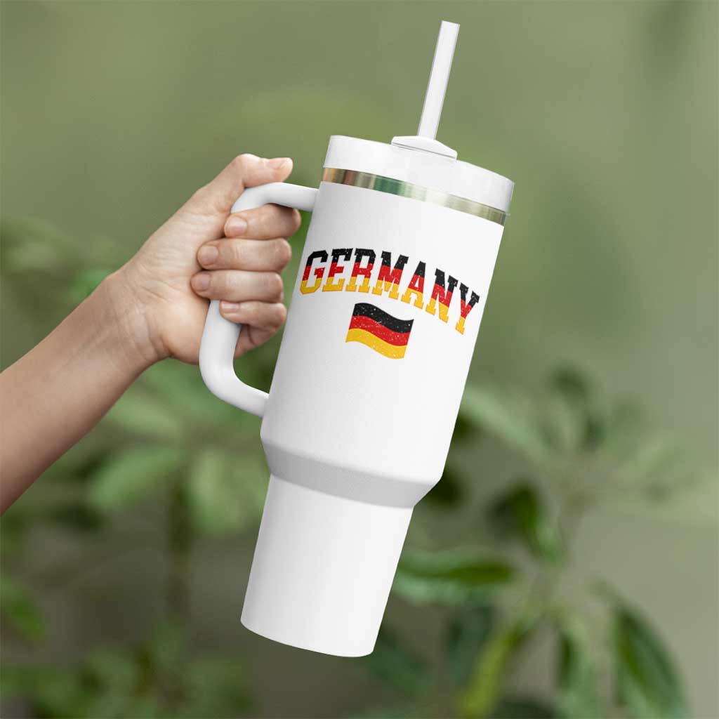 Vintage Germany Flag Tumbler With Handle Black Red Gold German Heritage Gift