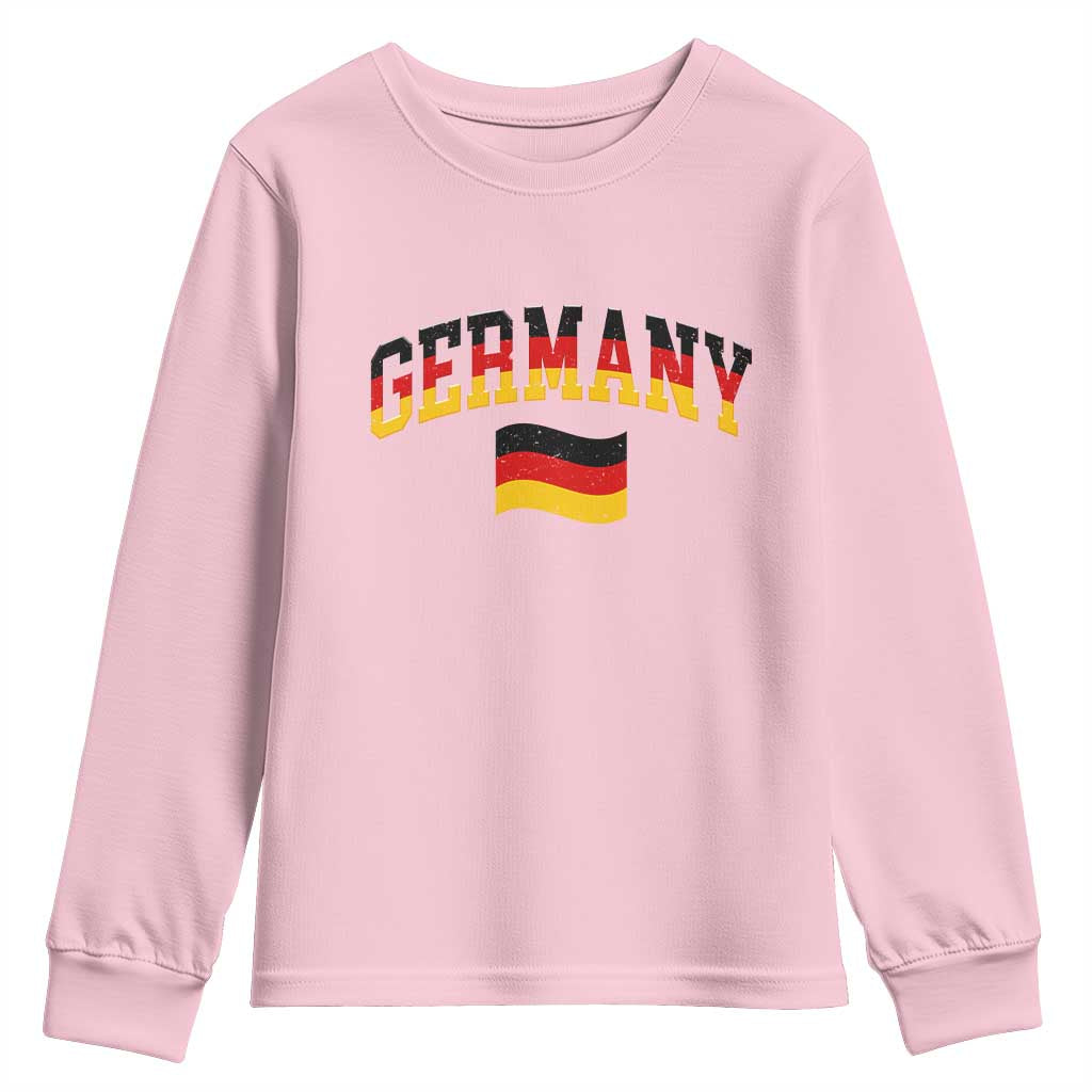 Vintage Germany Flag Youth Sweatshirt Black Red Gold German Heritage Gift