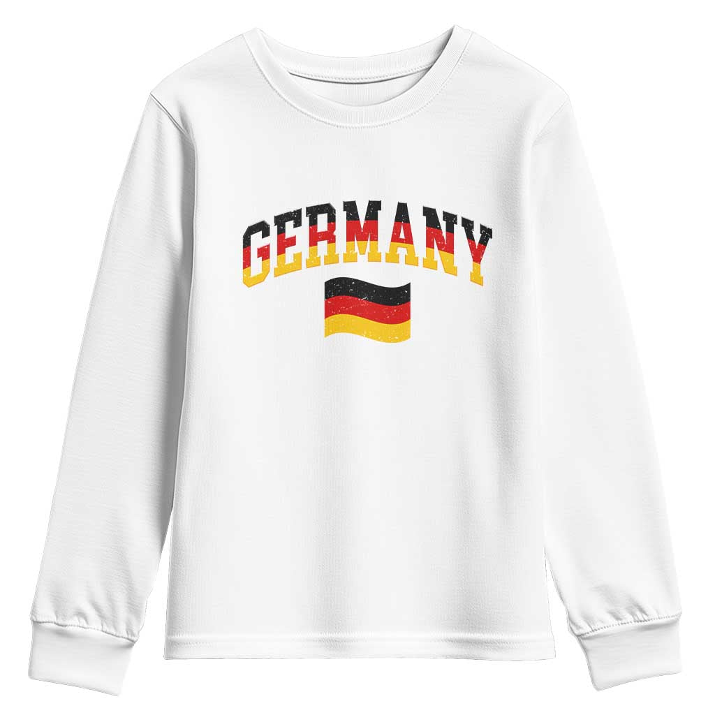 Vintage Germany Flag Youth Sweatshirt Black Red Gold German Heritage Gift