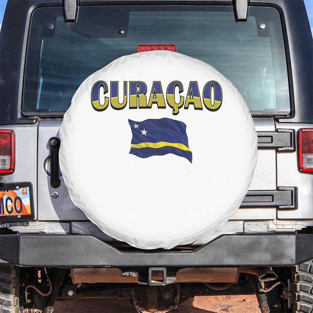 Vintage Curacao Flag Spare Tire Cover Dutch Caribbean Heritage Gift