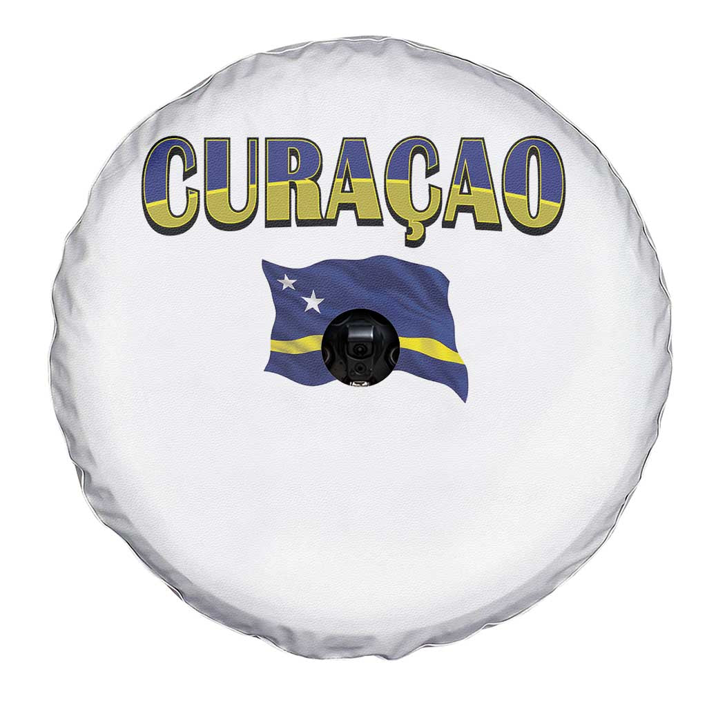 Vintage Curacao Flag Spare Tire Cover Dutch Caribbean Heritage Gift
