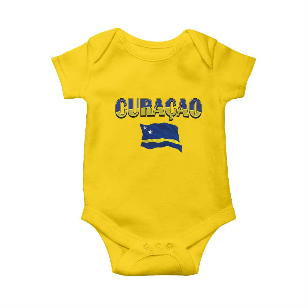 Vintage Curacao Flag Baby Onesie Dutch Caribbean Heritage Gift