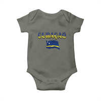 Vintage Curacao Flag Baby Onesie Dutch Caribbean Heritage Gift