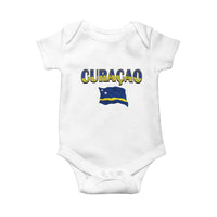 Vintage Curacao Flag Baby Onesie Dutch Caribbean Heritage Gift