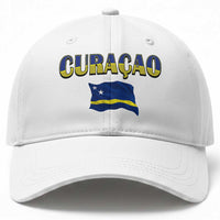 Vintage Curacao Flag Baseball Cap Dutch Caribbean Heritage Gift