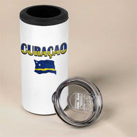 Vintage Curacao Flag 4 in 1 Can Cooler Tumbler Dutch Caribbean Heritage Gift