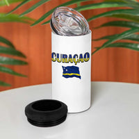 Vintage Curacao Flag 4 in 1 Can Cooler Tumbler Dutch Caribbean Heritage Gift
