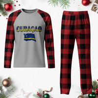 Vintage Curacao Flag Plaid Pajama Set Dutch Caribbean Heritage Gift