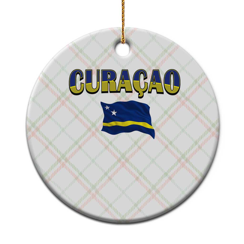 Vintage Curacao Flag Ceramic Ornament Dutch Caribbean Heritage Gift