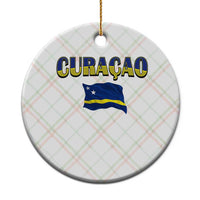 Vintage Curacao Flag Ceramic Ornament Dutch Caribbean Heritage Gift