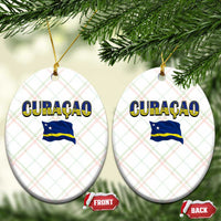 Vintage Curacao Flag Ceramic Ornament Dutch Caribbean Heritage Gift