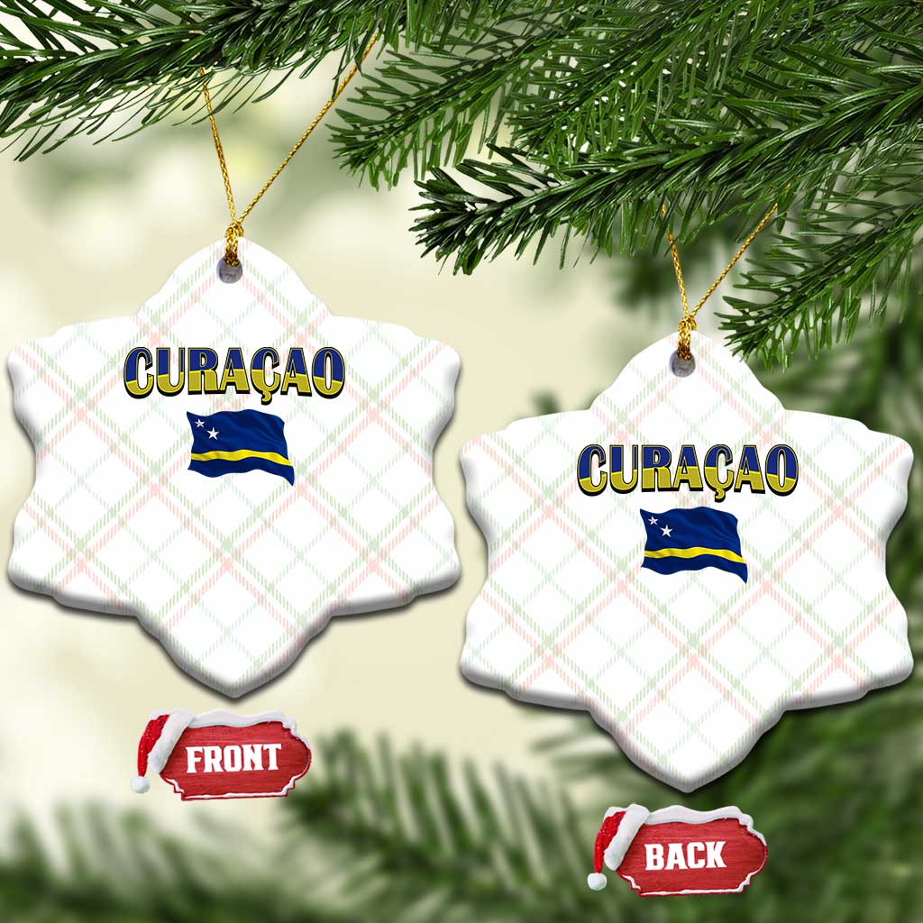 Vintage Curacao Flag Ceramic Ornament Dutch Caribbean Heritage Gift