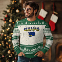 Vintage Curacao Flag Ugly Christmas Sweater Dutch Caribbean Heritage Gift