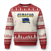 Vintage Curacao Flag Ugly Christmas Sweater Dutch Caribbean Heritage Gift