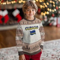 Vintage Curacao Flag Ugly Christmas Sweater Dutch Caribbean Heritage Gift