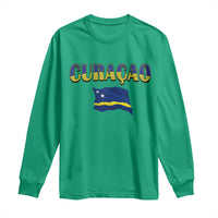 Vintage Curacao Flag Long Sleeve Shirt Dutch Caribbean Heritage Gift
