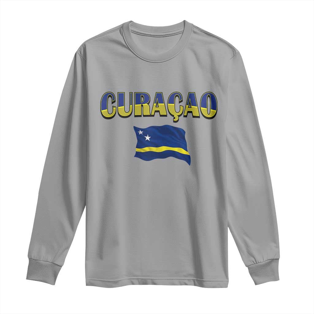 Vintage Curacao Flag Long Sleeve Shirt Dutch Caribbean Heritage Gift