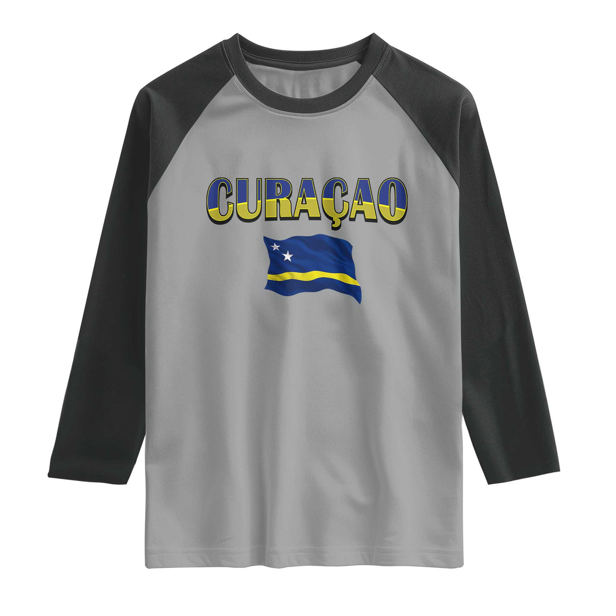 Vintage Curacao Flag Raglan Shirt Dutch Caribbean Heritage Gift