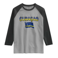 Vintage Curacao Flag Raglan Shirt Dutch Caribbean Heritage Gift