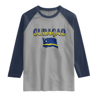 Vintage Curacao Flag Raglan Shirt Dutch Caribbean Heritage Gift