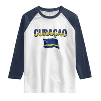 Vintage Curacao Flag Raglan Shirt Dutch Caribbean Heritage Gift