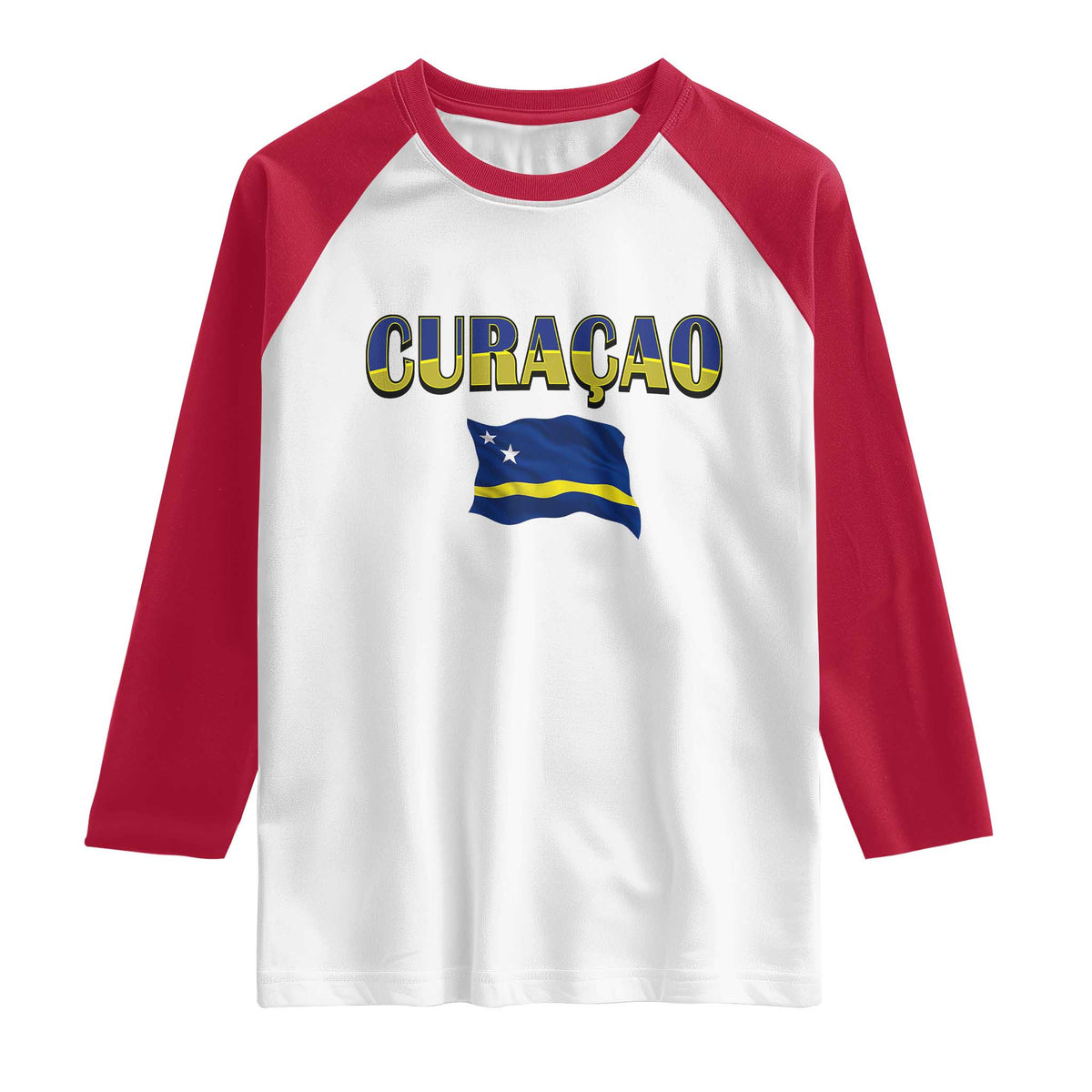 Vintage Curacao Flag Raglan Shirt Dutch Caribbean Heritage Gift