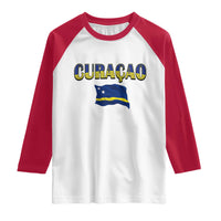 Vintage Curacao Flag Raglan Shirt Dutch Caribbean Heritage Gift