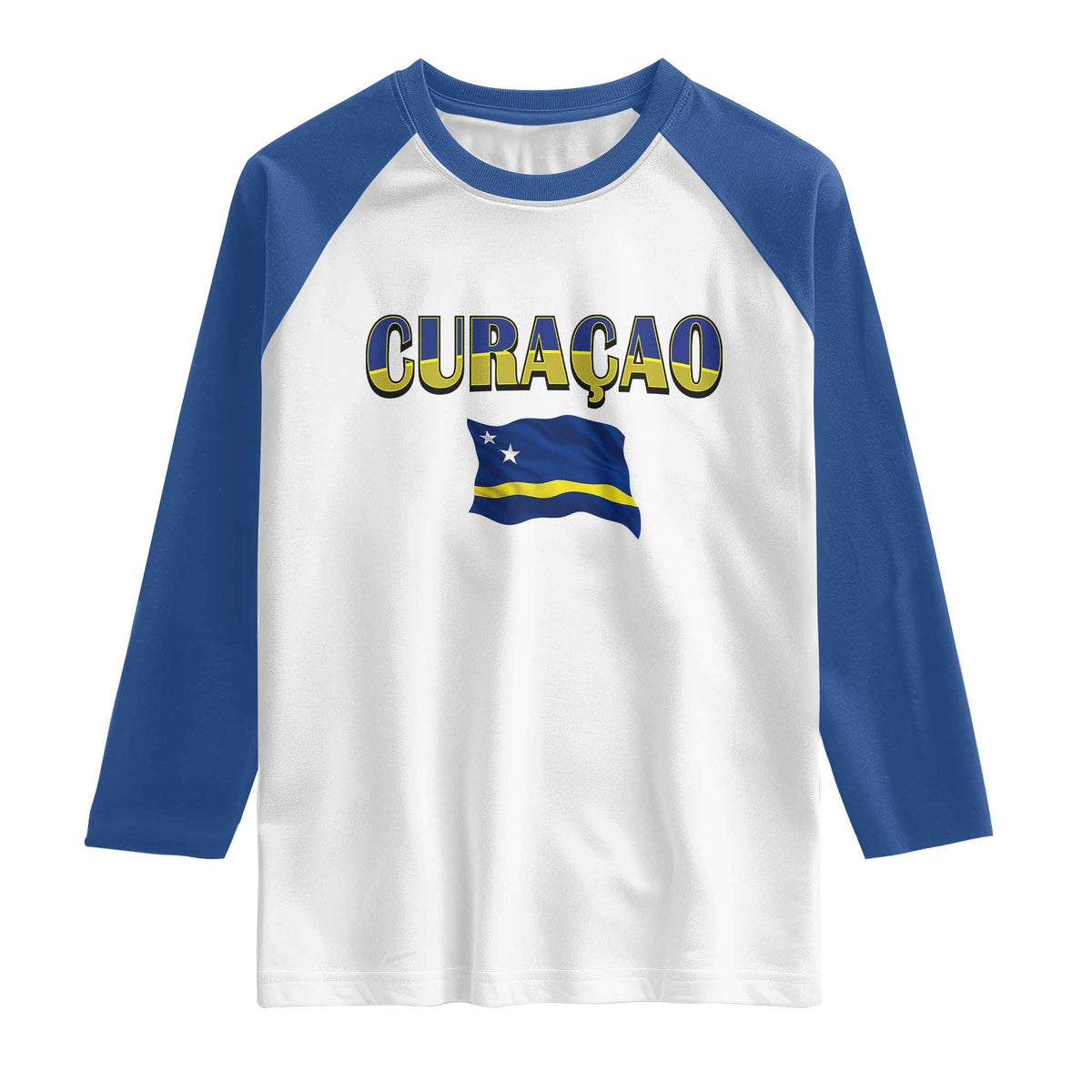 Vintage Curacao Flag Raglan Shirt Dutch Caribbean Heritage Gift