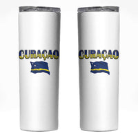 Vintage Curacao Flag Skinny Tumbler Dutch Caribbean Heritage Gift