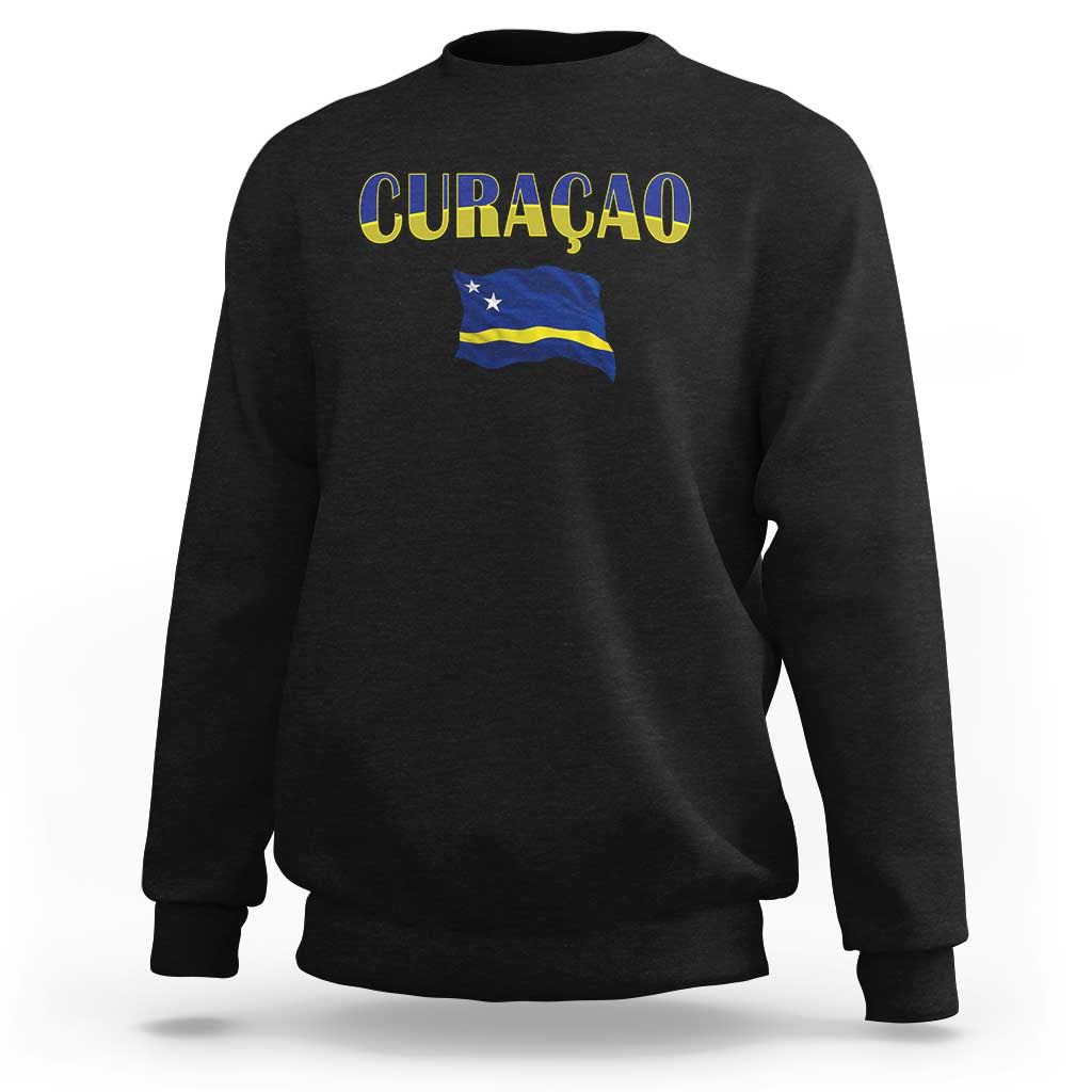 Vintage Curacao Flag Sweatshirt Dutch Caribbean Heritage Gift