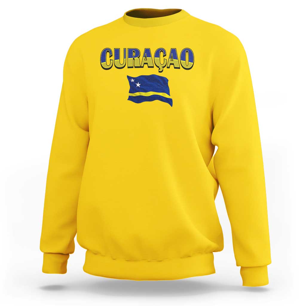 Vintage Curacao Flag Sweatshirt Dutch Caribbean Heritage Gift