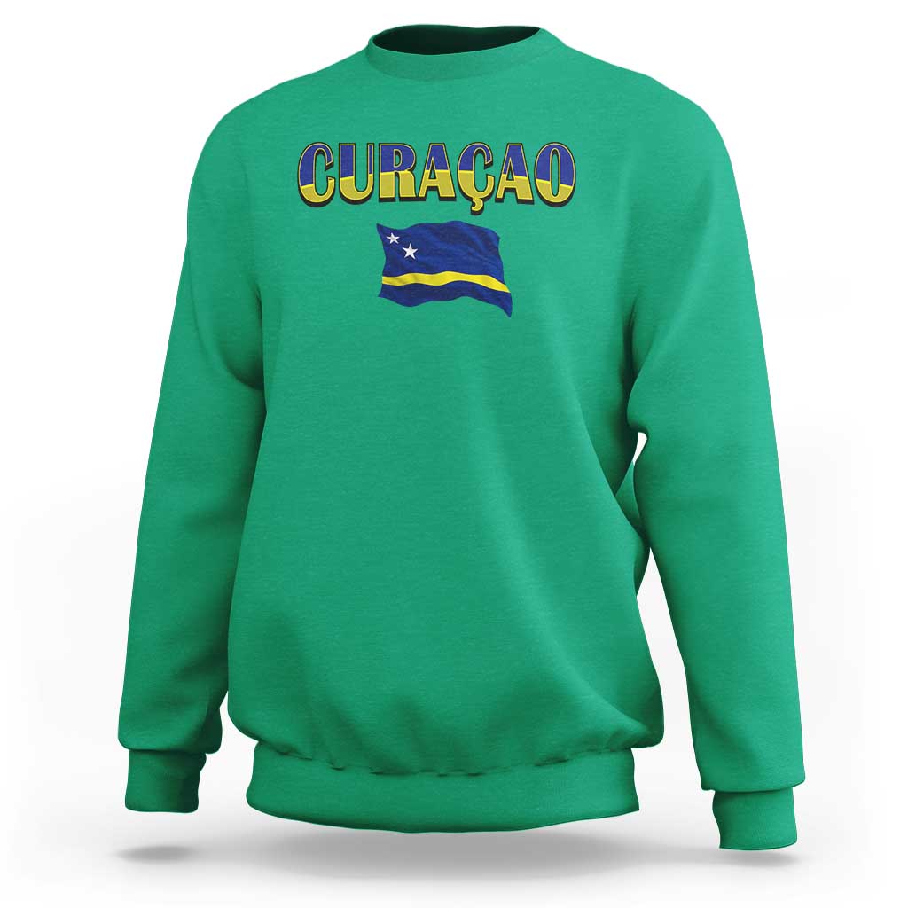 Vintage Curacao Flag Sweatshirt Dutch Caribbean Heritage Gift
