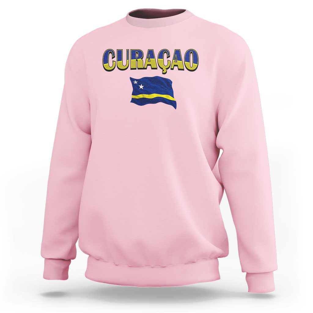 Vintage Curacao Flag Sweatshirt Dutch Caribbean Heritage Gift
