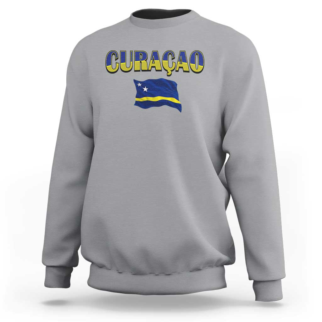 Vintage Curacao Flag Sweatshirt Dutch Caribbean Heritage Gift