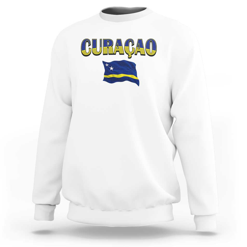 Vintage Curacao Flag Sweatshirt Dutch Caribbean Heritage Gift