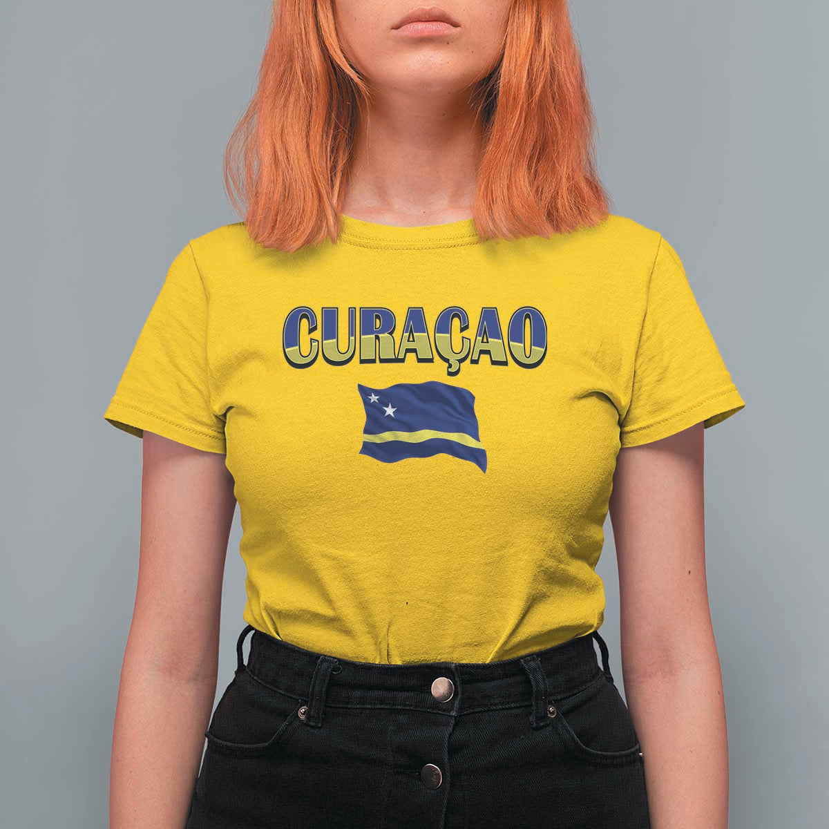 Vintage Curacao Flag T Shirt For Women Dutch Caribbean Heritage Gift