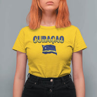 Vintage Curacao Flag T Shirt For Women Dutch Caribbean Heritage Gift