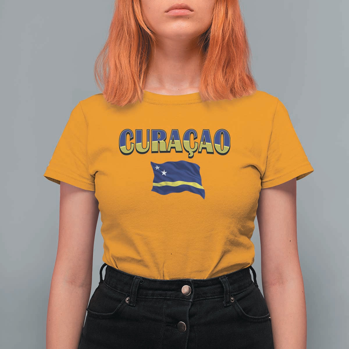 Vintage Curacao Flag T Shirt For Women Dutch Caribbean Heritage Gift