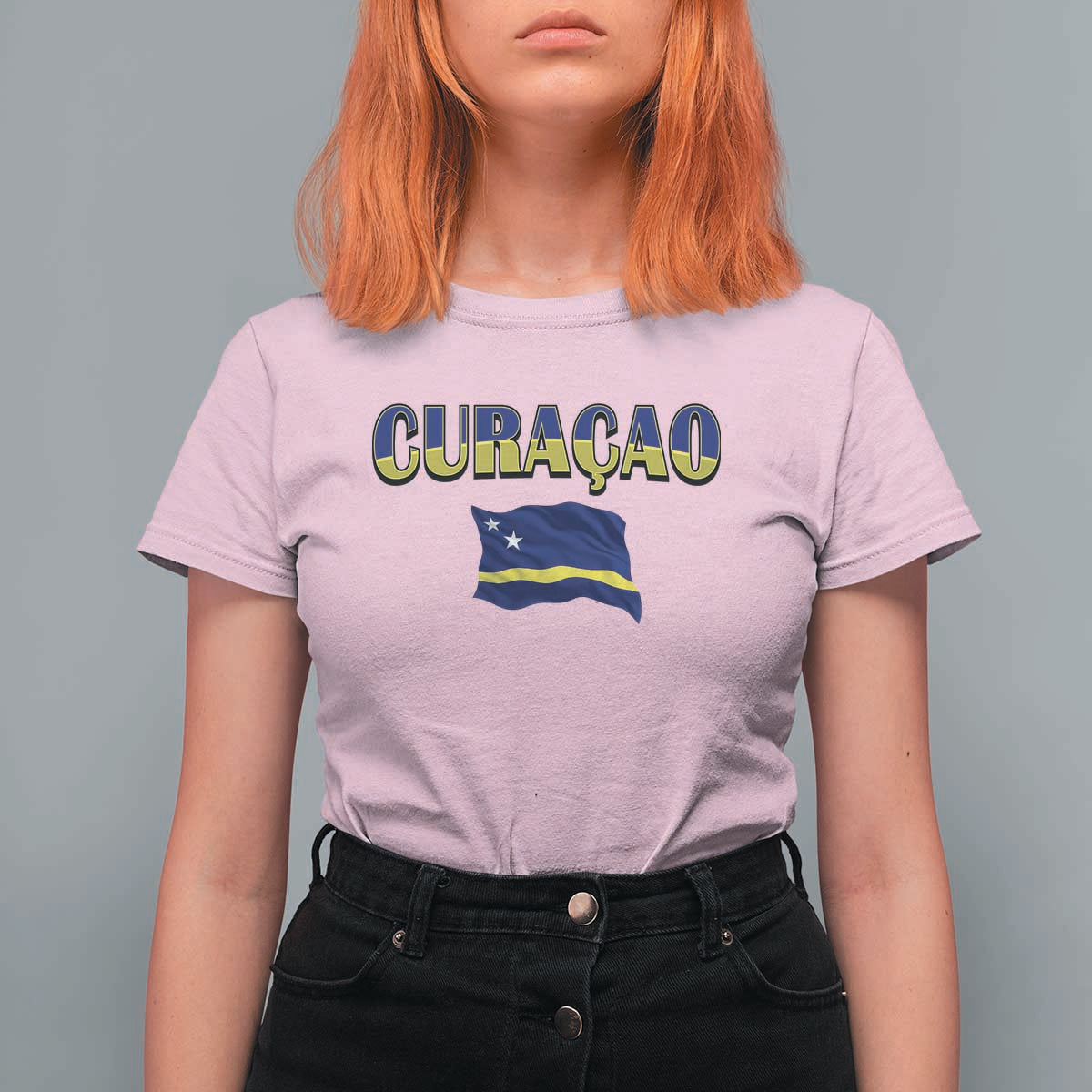 Vintage Curacao Flag T Shirt For Women Dutch Caribbean Heritage Gift