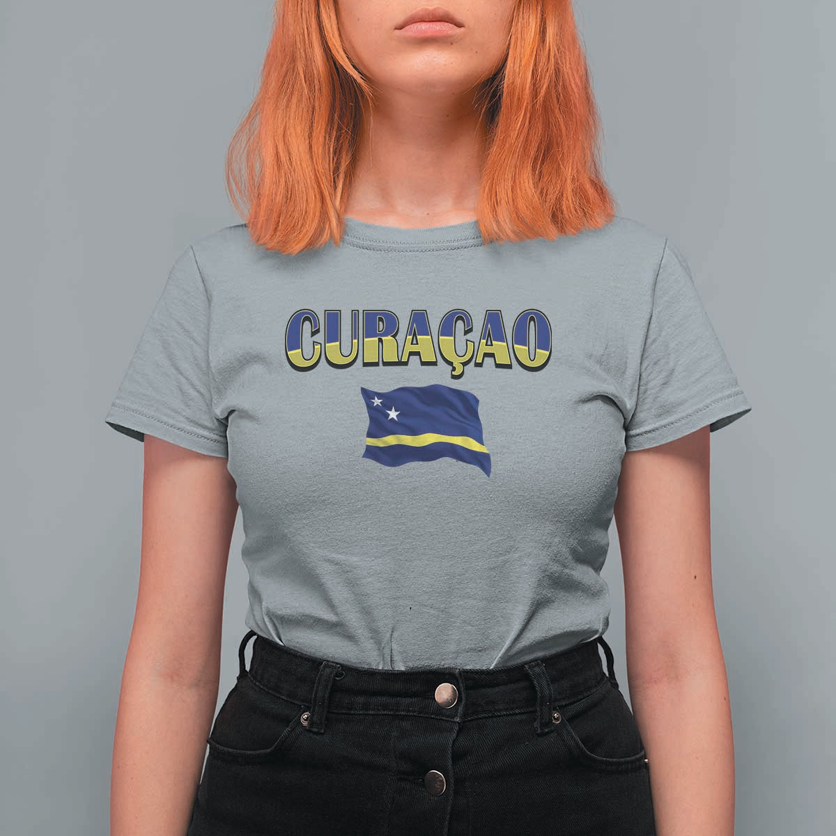Vintage Curacao Flag T Shirt For Women Dutch Caribbean Heritage Gift