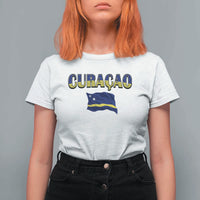 Vintage Curacao Flag T Shirt For Women Dutch Caribbean Heritage Gift