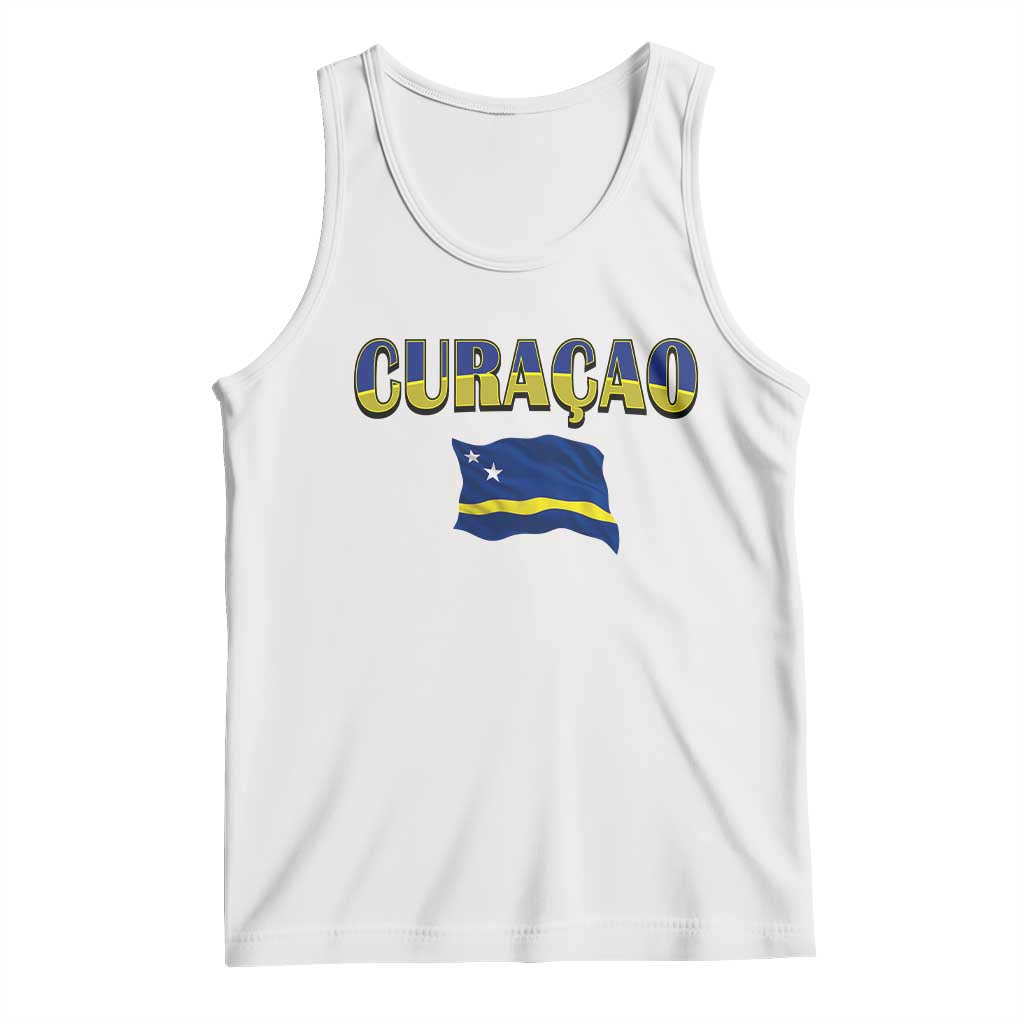 Vintage Curacao Flag Tank Top Dutch Caribbean Heritage Gift