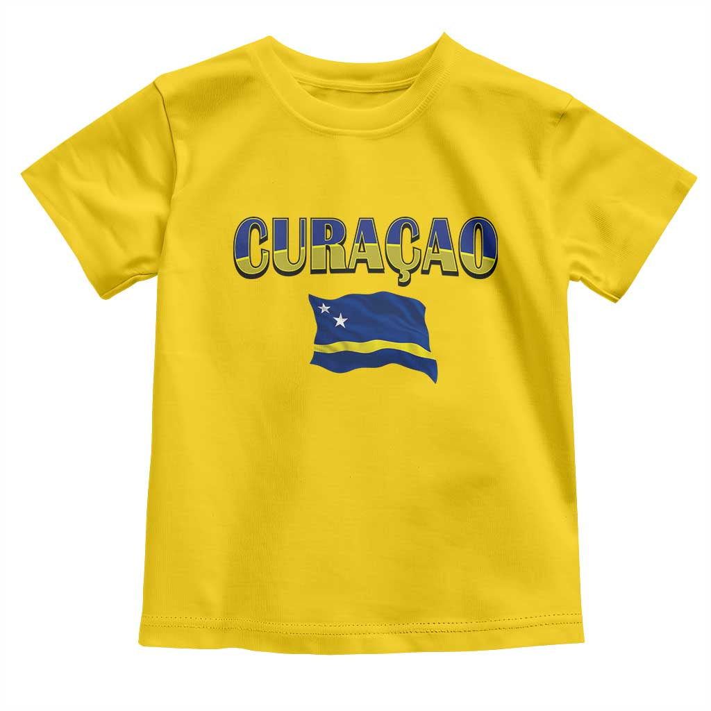 Vintage Curacao Flag Toddler T Shirt Dutch Caribbean Heritage Gift