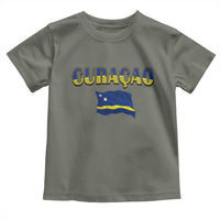 Vintage Curacao Flag Toddler T Shirt Dutch Caribbean Heritage Gift