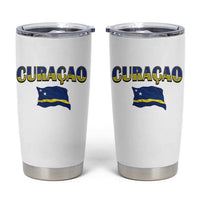 Vintage Curacao Flag Tumbler Cup Dutch Caribbean Heritage Gift